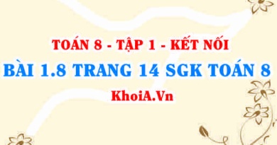 Bài 1.8 trang 14 SGK Toán 8 tập 1 Kết nối tri thức